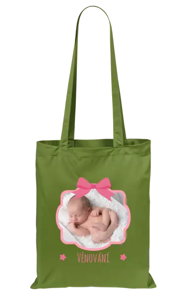 Látková taška Růžová mašle s fotografií