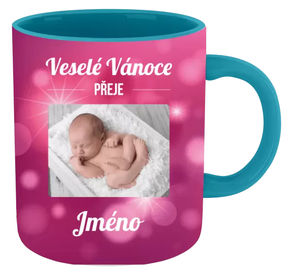 Vánoční hrnek Růžové vánoční pozadí