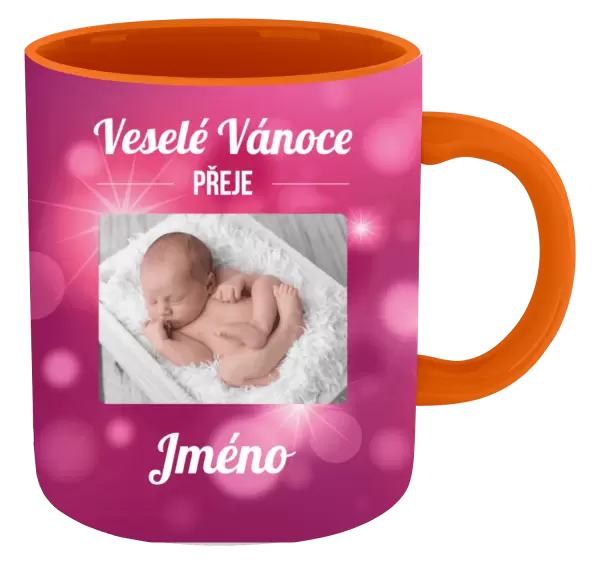 Vánoční hrnek Růžové vánoční pozadí