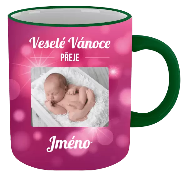 Vánoční hrnek Růžové vánoční pozadí