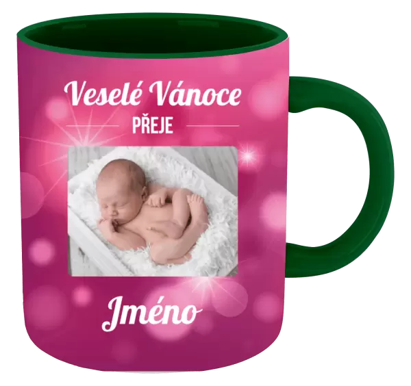 Vánoční hrnek Růžové vánoční pozadí