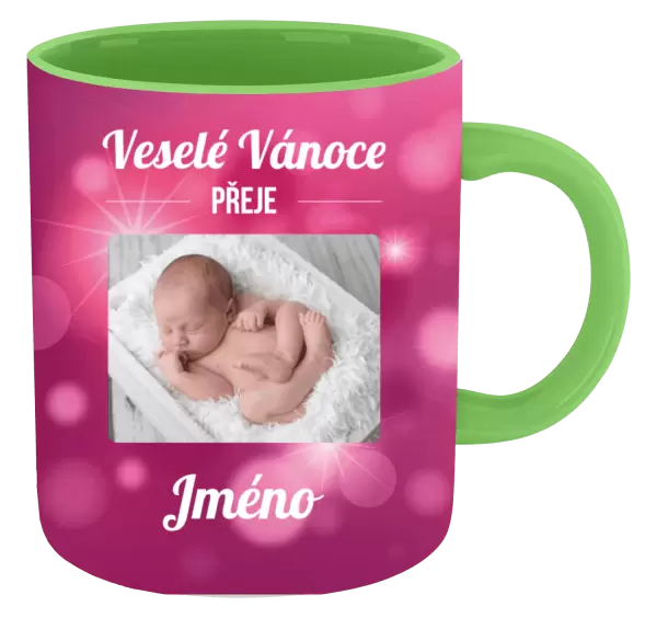 Vánoční hrnek Růžové vánoční pozadí