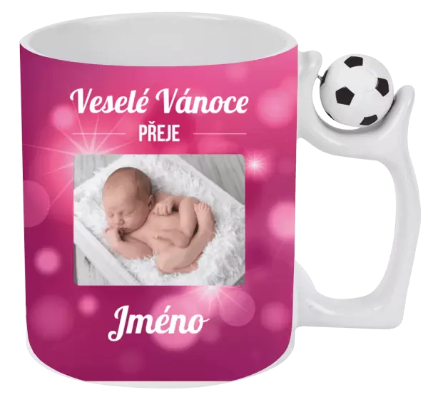 Vánoční hrnek Růžové vánoční pozadí