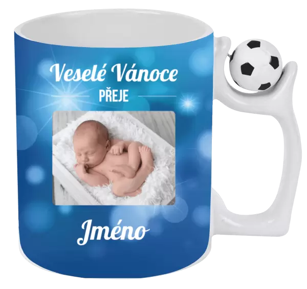 Vánoční hrnek Modré vánoční pozadí