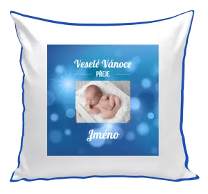 Vánoční polštář Modré vánoční pozadí