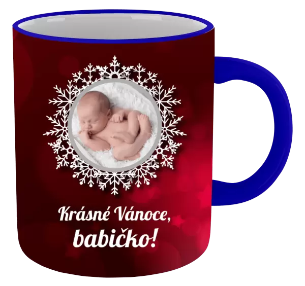 Vánoční hrnek Červené vánoční pozadí