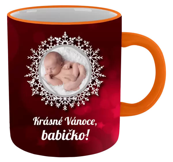 Vánoční hrnek Červené vánoční pozadí