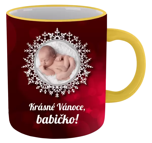 Vánoční hrnek Červené vánoční pozadí