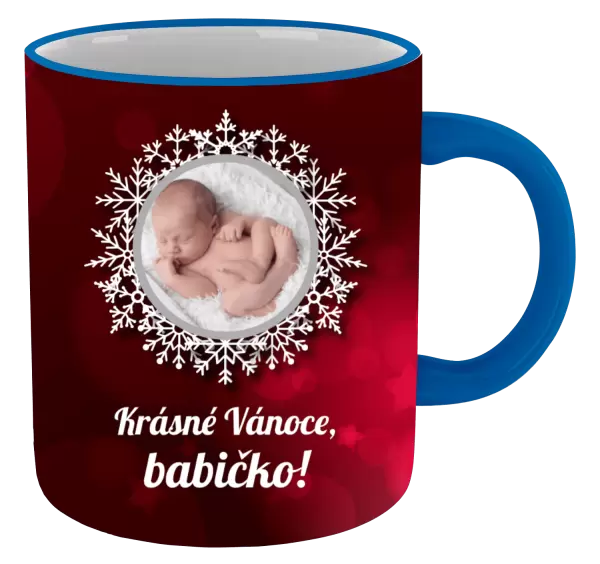 Vánoční hrnek Červené vánoční pozadí