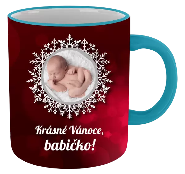 Vánoční hrnek Červené vánoční pozadí