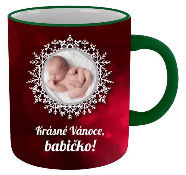 Vánoční hrnek Červené vánoční pozadí