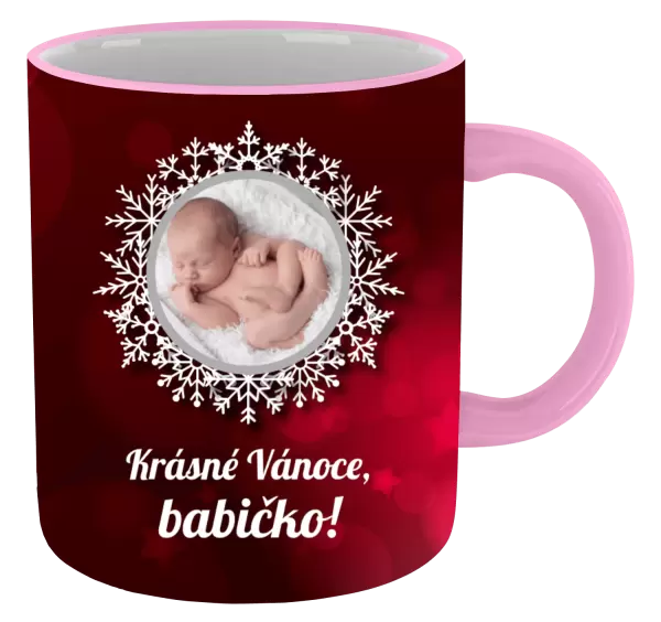 Vánoční hrnek Červené vánoční pozadí