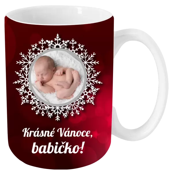 Vánoční hrnek Červené vánoční pozadí