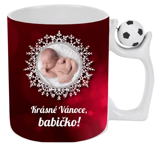 Vánoční hrnek Červené vánoční pozadí