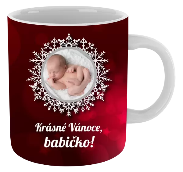 Vánoční hrnek Červené vánoční pozadí