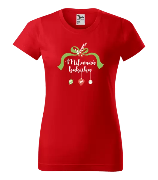 Dámské vánoční tričko Milovaná babička - ozdoby