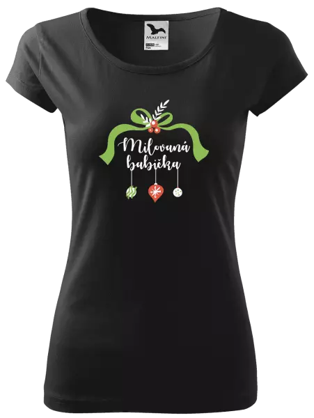 Dámské vánoční tričko Milovaná babička - ozdoby