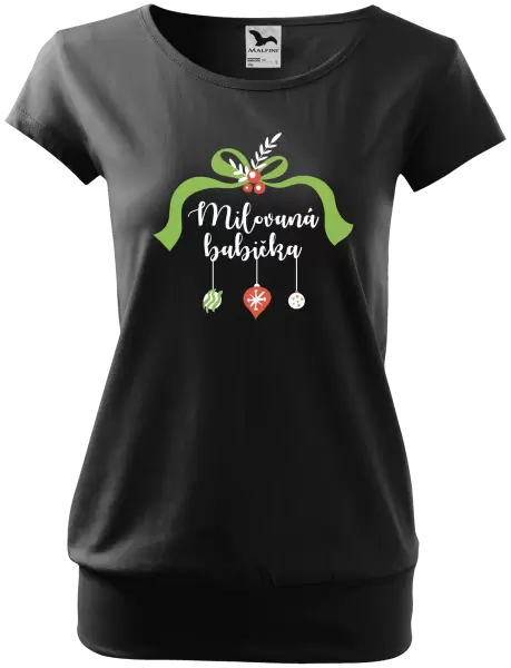 Dámské vánoční tričko Milovaná babička - ozdoby