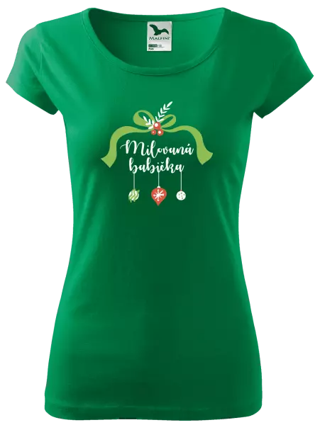 Dámské vánoční tričko Milovaná babička - ozdoby