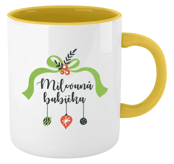 Vánoční hrnek Milovaná babička - ozdoby