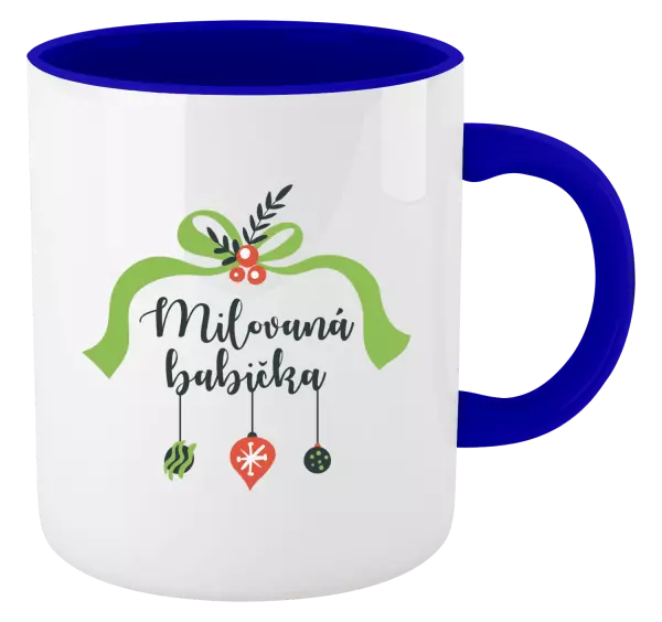 Vánoční hrnek Milovaná babička - ozdoby