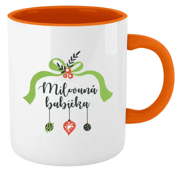 Vánoční hrnek Milovaná babička - ozdoby