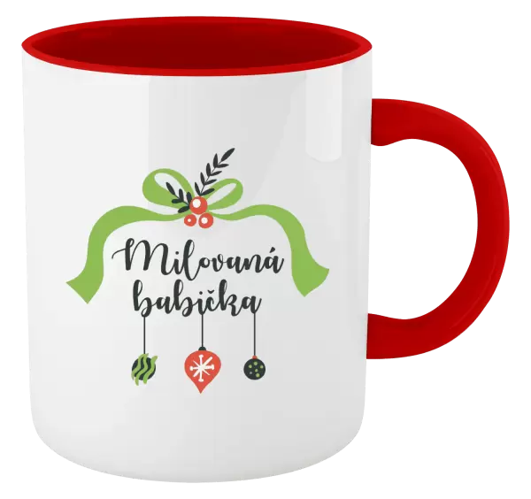 Vánoční hrnek Milovaná babička - ozdoby