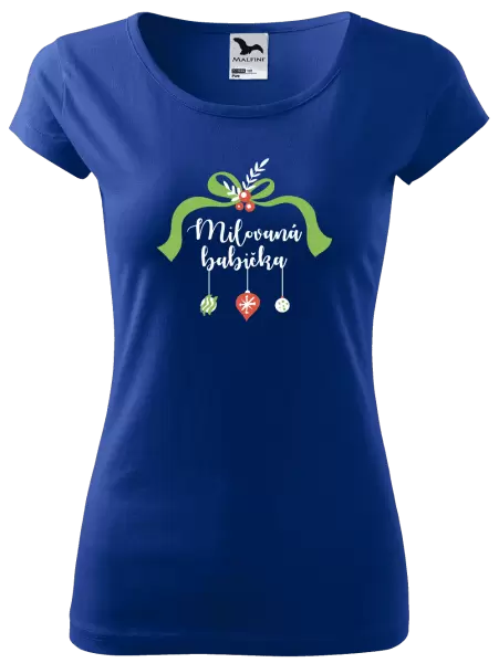 Dámské vánoční tričko Milovaná babička - ozdoby