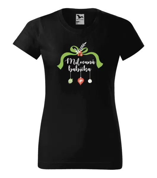 Dámské vánoční tričko Milovaná babička - ozdoby