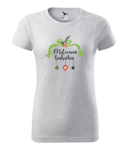 Dámské vánoční tričko Milovaná babička - ozdoby