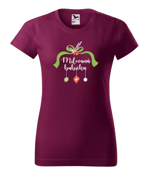 Dámské vánoční tričko Milovaná babička - ozdoby