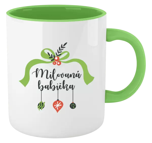 Vánoční hrnek Milovaná babička - ozdoby