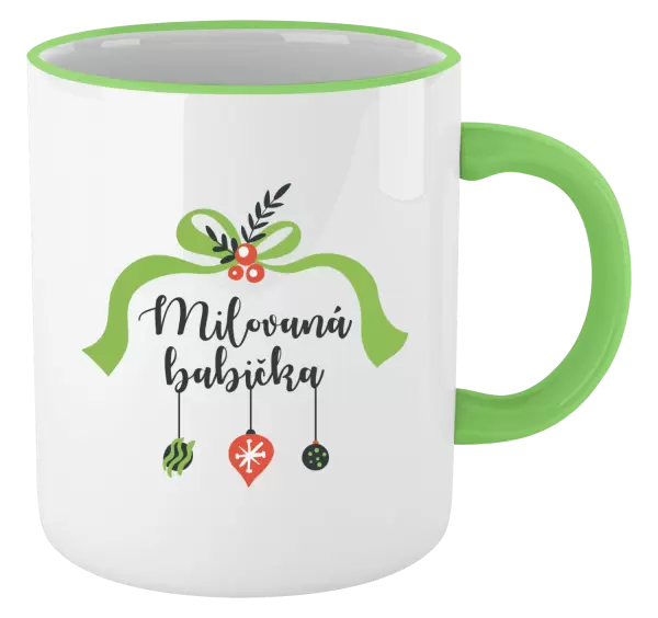 Vánoční hrnek Milovaná babička - ozdoby