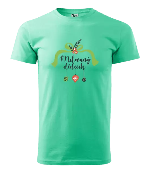 Pánské vánoční tričko Milovaný dědeček - ozdoby