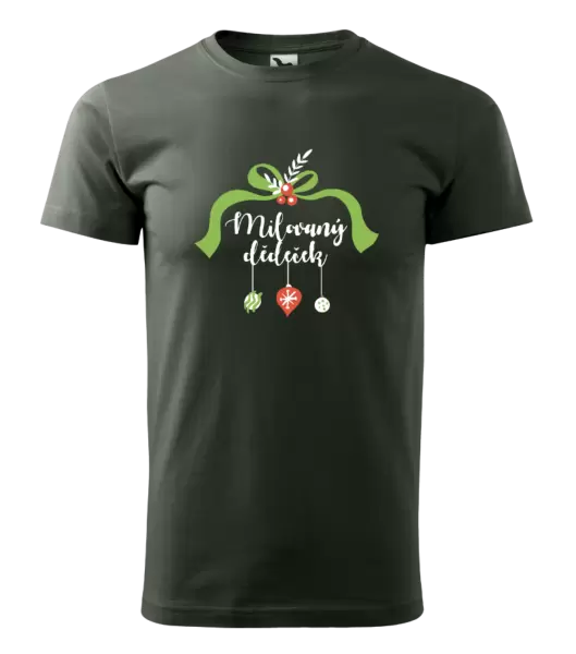 Pánské vánoční tričko Milovaný dědeček - ozdoby