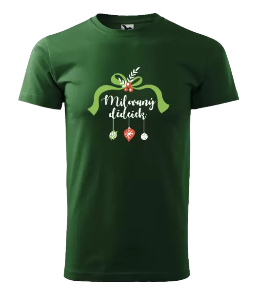 Pánské vánoční tričko Milovaný dědeček - ozdoby