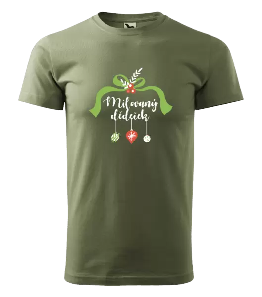 Pánské vánoční tričko Milovaný dědeček - ozdoby