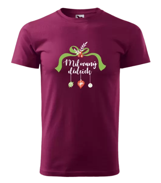 Pánské vánoční tričko Milovaný dědeček - ozdoby