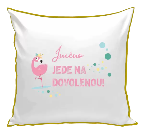 Polštář Jméno jede na dovolenou