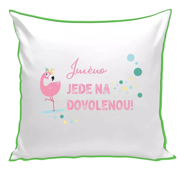 Polštář Jméno jede na dovolenou