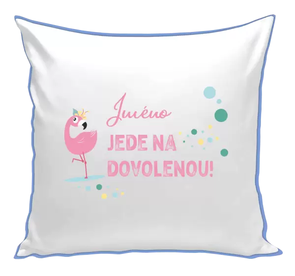 Polštář Jméno jede na dovolenou