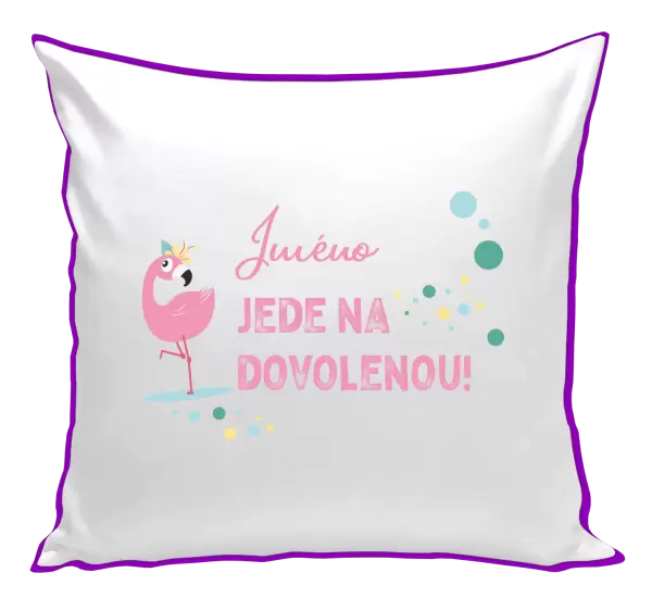 Polštář Jméno jede na dovolenou