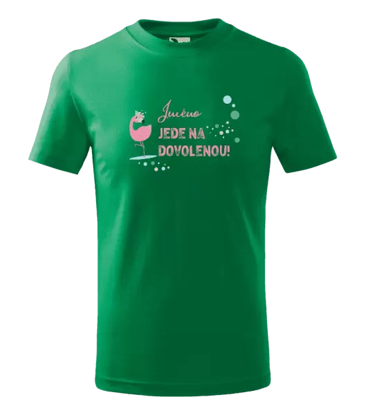 Dětské tričko Jméno jede na dovolenou