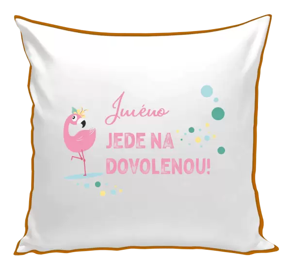 Polštář Jméno jede na dovolenou