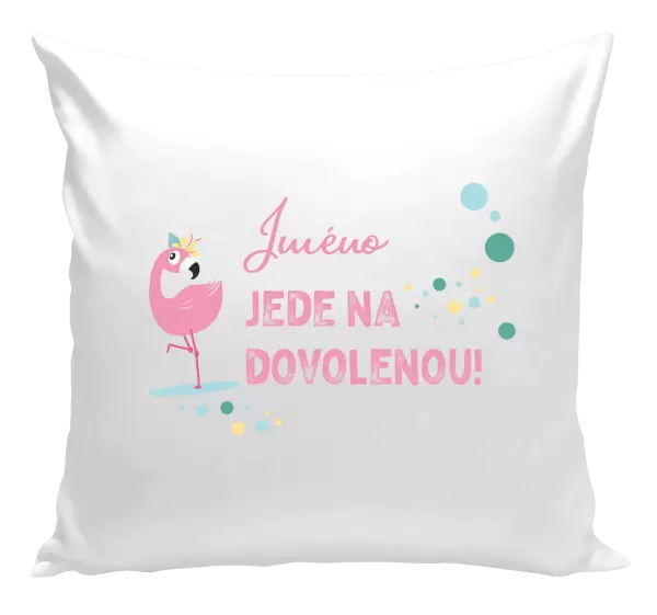 Polštář Jméno jede na dovolenou