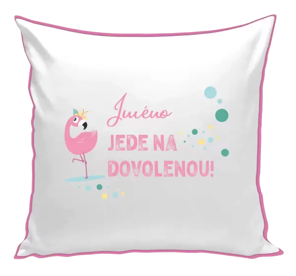 Polštář Jméno jede na dovolenou