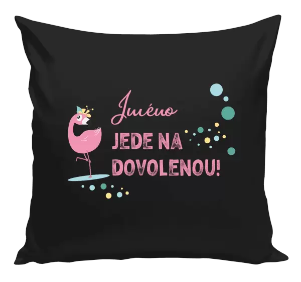 Polštář Jméno jede na dovolenou