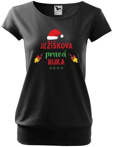 Dámské vánoční tričko Ježíškova pravá ruka