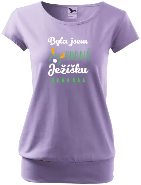Dámské vánoční tričko Byla jsem hodná, Ježíšku