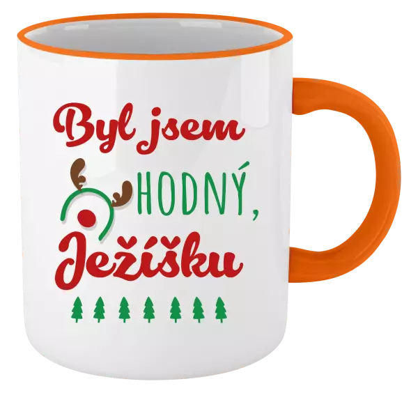 Vánoční hrnek Byl jsem hodný, Ježíšku